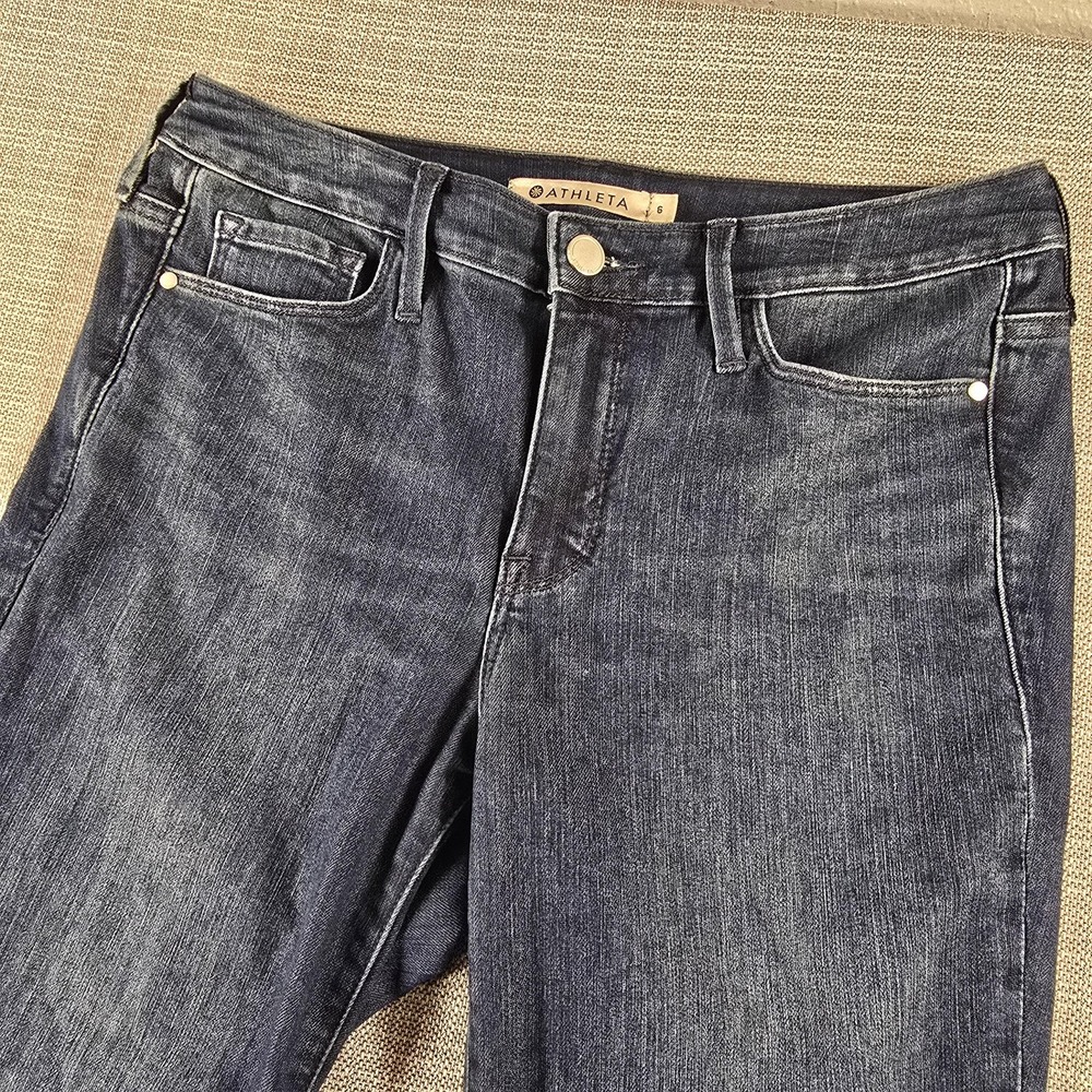 Athleta Jeans Womens 6 Dark Wash Sculptek Mid Rise Skinny Stretch Denim Pants